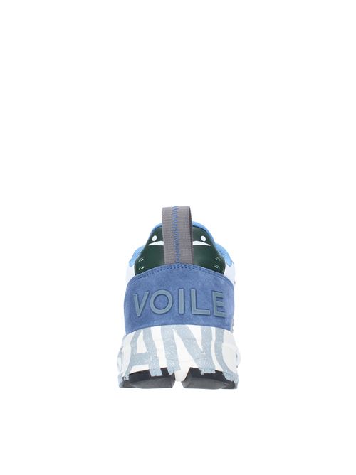 Sneakers in camoscio pelle e tessuto VOILE BLANCHE | CLUB01GREEN/WHITE/ORANGE